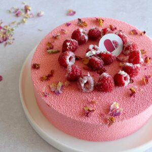 Entremets framboises & rose