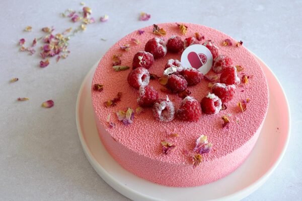 Entremets framboises & rose