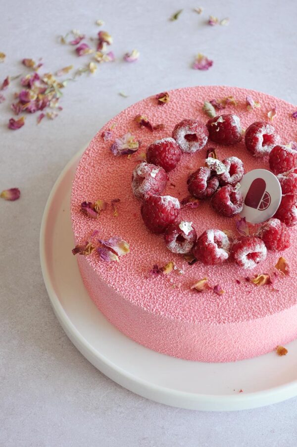 Entremets framboises & rose