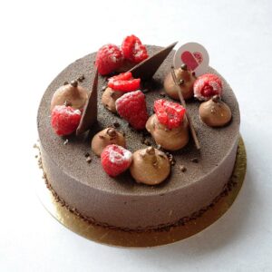 Entremets chocolat framboise