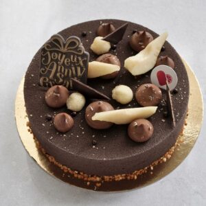 Entremets chocolat tonka & poire épice