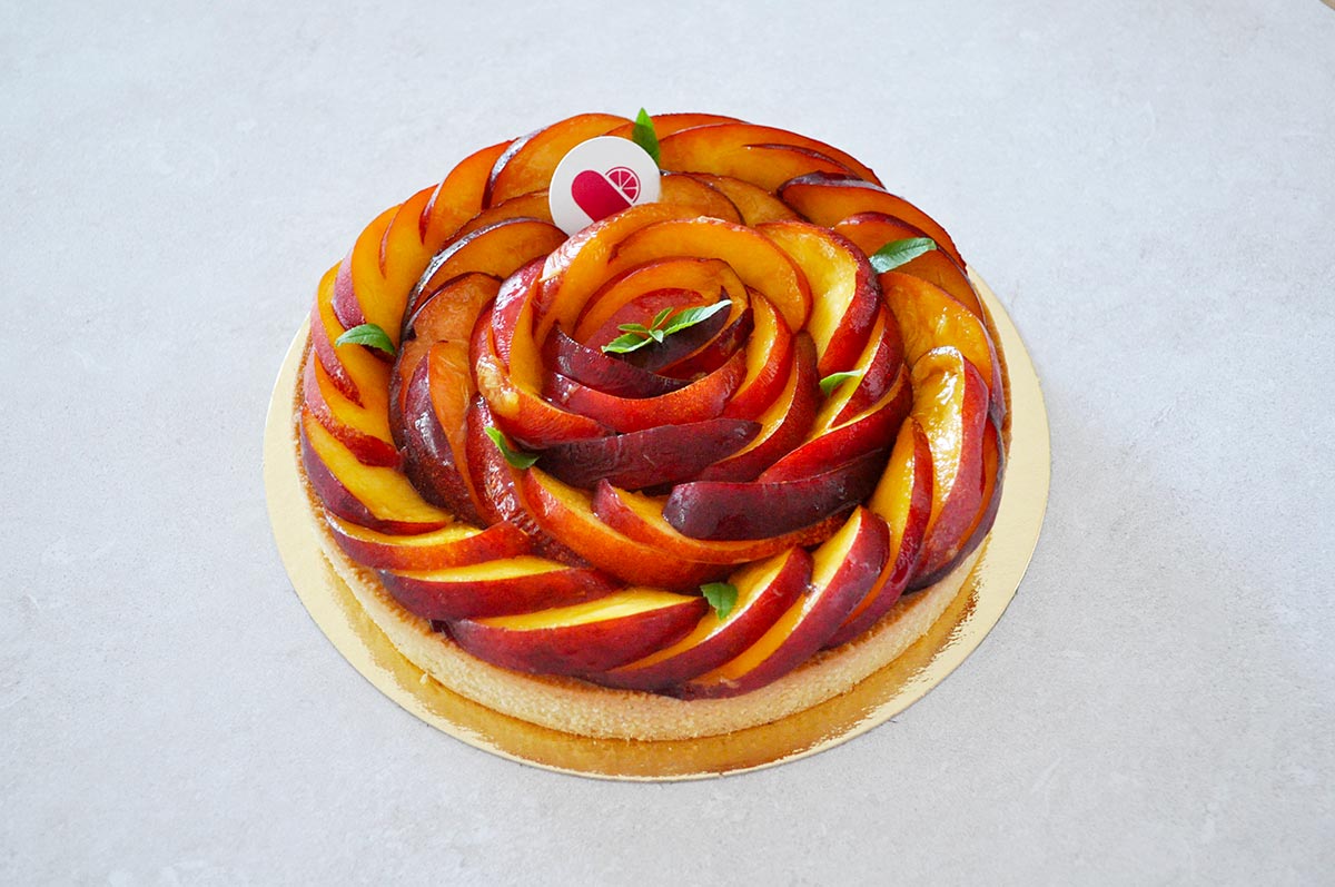 Tarte peches & verveine